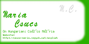 maria csucs business card